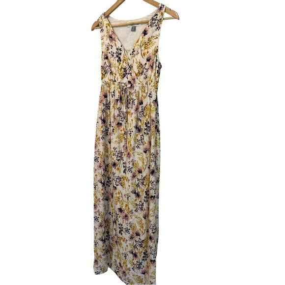 Women's XS MATERNITY Cottagecore Maxi Floral Soft V-Neck Sleeveless Dress - Picture 2 of 5